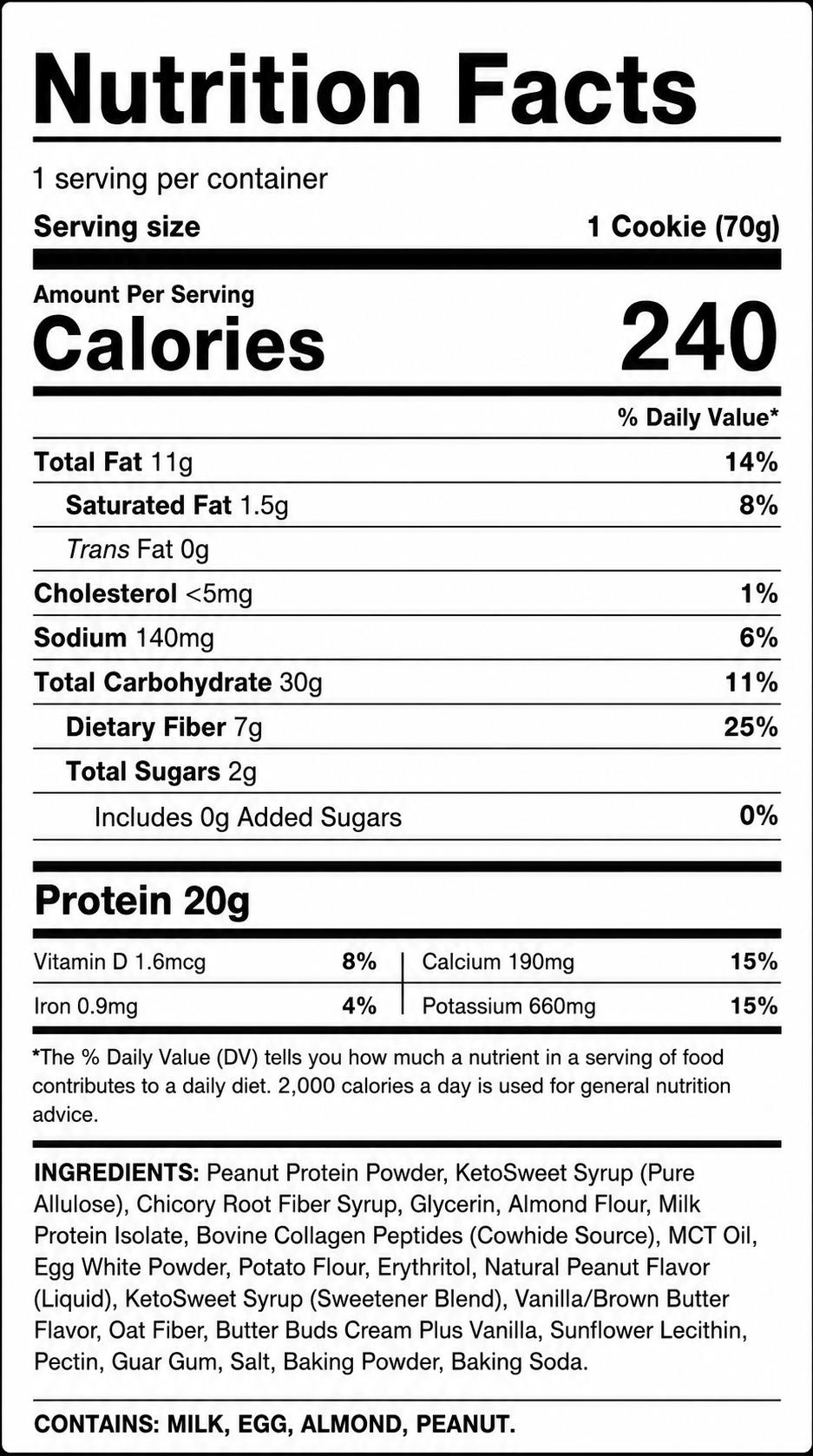 KRUSH 20G Protein Cookies (Peanut Butter) 12 Count