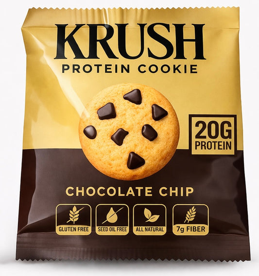 KRUSH 20G Protein Cookies (Chocolate Chip) 12 Count