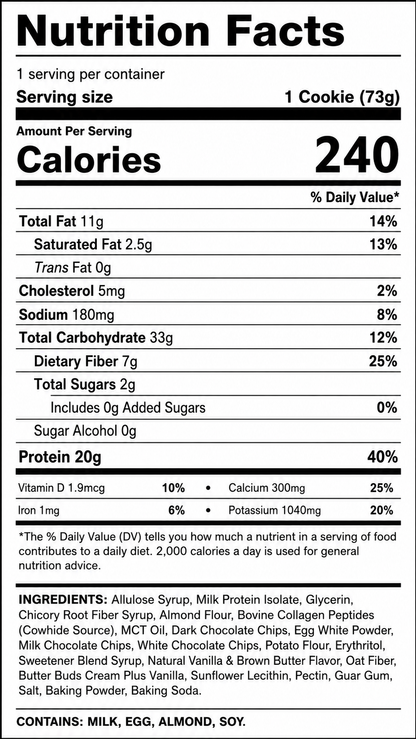 KRUSH 20G Protein Cookies (Chocolate Chip) 12 Count